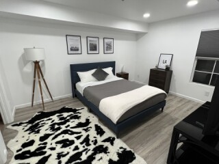 Private master bedroom with en-suite bathroom in chic LA condo